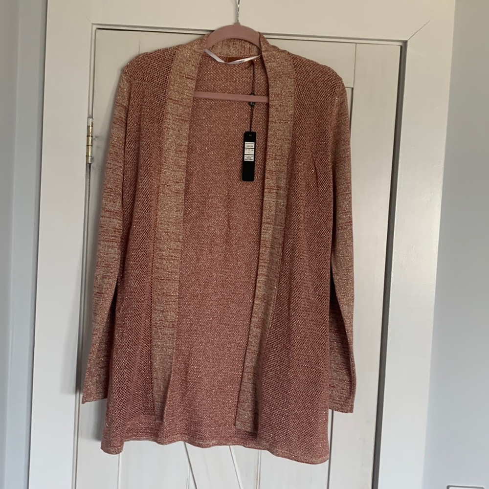 Bellini women’s cardigan Pale orange with gold threading sizeL